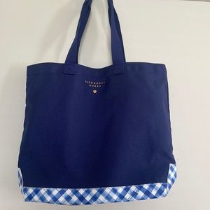 NWT Bath and Body Works Gingham Navy Tote